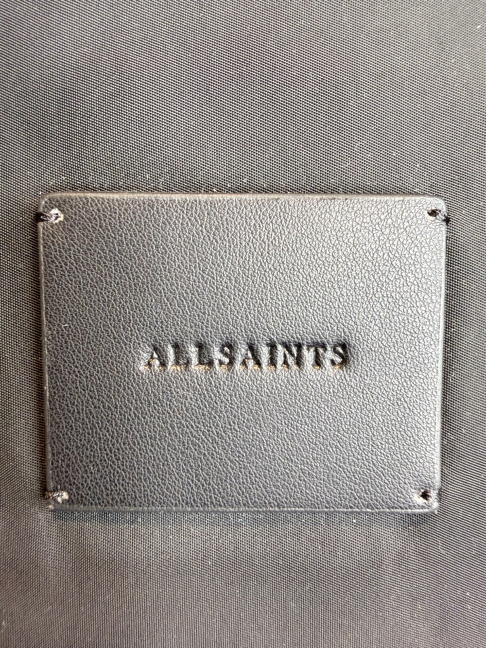 AllSaints Black Leather Logo Patch - Picture 2 of 10